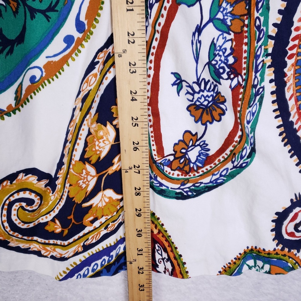 Maia Paisley Print Dress Women's 14 White Multicolor Sleeveless A-Line Boho - Picture 9 of 9